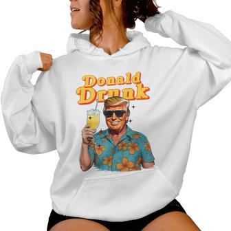 Donald Drunk X Exzessiver Alkoholkonsum Us Pina Colada Fun Kapuzenpullover für Damen - Geschenkecke
