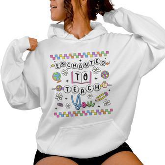 Enchanted To Teach You Retro Kindergarten Teacher Bracelet Women Hoodie - Thegiftio UK