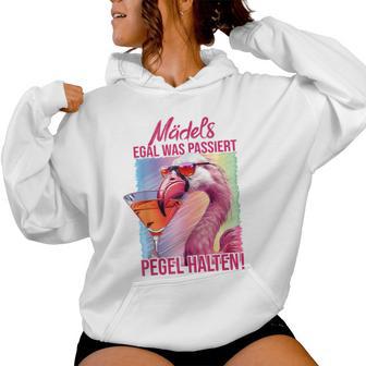Flamingo Mädels Egal Was Passiert Pegel Halten Jga Party Kapuzenpullover für Damen - Geschenkecke