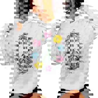 Flower Powerigne De Paix Fleurs Amour Et Paix Hippie Sweat à capuche femme - Cadeauxyz