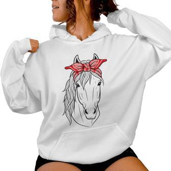 Horse Lovers Red Bandana Print For Girls & Women Women Hoodie - Thegiftio UK