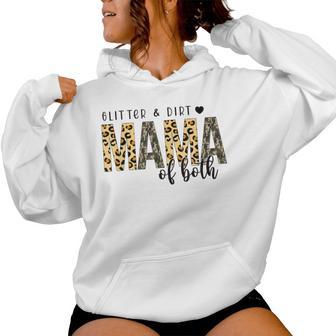 Glitter & Dirt Mama Of Both Leopard Mama Mother's Day Women Hoodie - Thegiftio UK