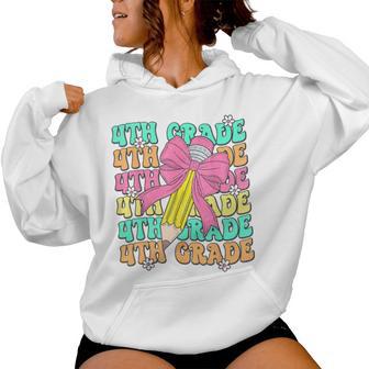 Groovy 4Th Grade Back To School First Day Of Fourth Grade Women Hoodie - Thegiftio UK