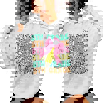 Groovy 5Th Grade Back To School First Day Of Fifth Grade Women Hoodie | Mazezy