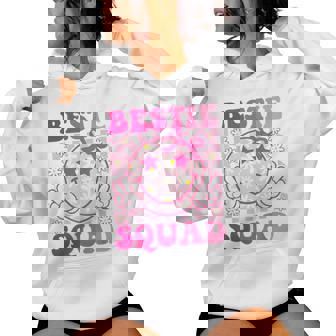 Groovy Bestie Squad Best Friends Matching Girls Women Hoodie | Mazezy