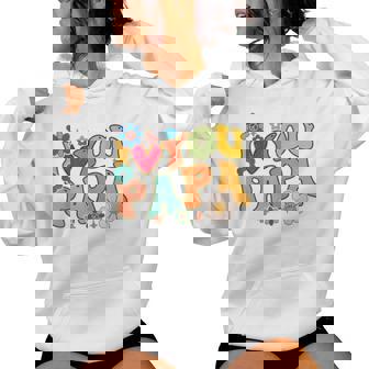 Groovy 父の日 I Love You Papa フラワー ヒッピー レディースパーカー - Kawaiitshirt