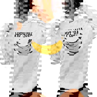 Happy Banana ファニーバナナラブ フルーツバナナ スマイリーフェイス レディースパーカー - Kawaiitshirt