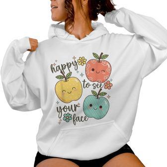 Happy To See Your Face Teacher Apple Women Hoodie - Thegiftio UK