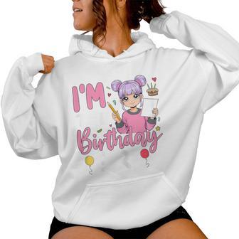 I'm The Birthday Girl Anime Sketching Girl Women Hoodie - Thegiftio UK
