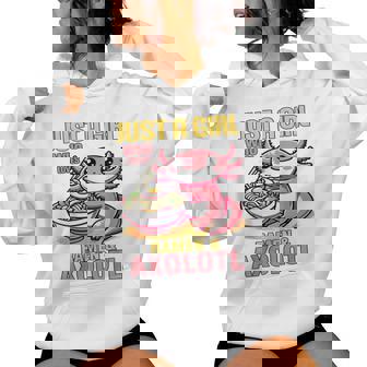 Just A Girl Who Loves Ramen And Axolotl Pink Kawaii Axolotl レディースパーカー - Kawaiitshirt
