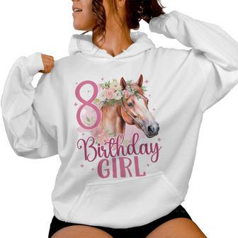 Kinder Geburtstag 8 Mädchen Pferd Reitentall Achter 8 Jahre Kapuzenpullover für Damen - Geschenkecke