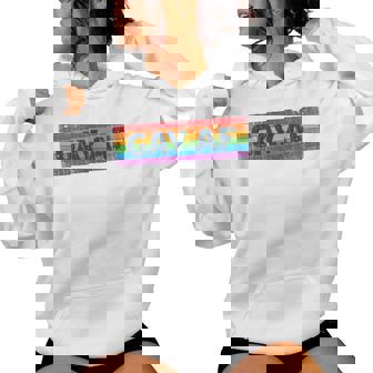 Lgbtq Gay Af Pride Lgbt Ally Rainbow Flag Retrointage レディースパーカー - Kawaiitshirt