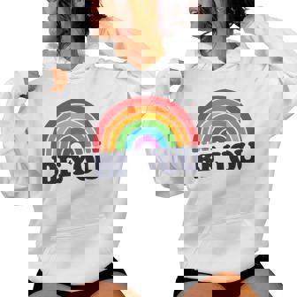 Lgbtq Be You Pocket Gay Pride Lgbt Ally Rainbow Flagintage レディースパーカー - Kawaiitshirt