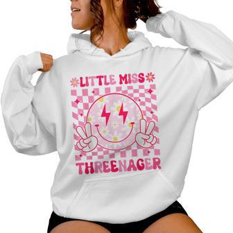 Lil Miss Threenager Girl 3Rd Birthday Family Party Outfit Women Hoodie - Thegiftio UK