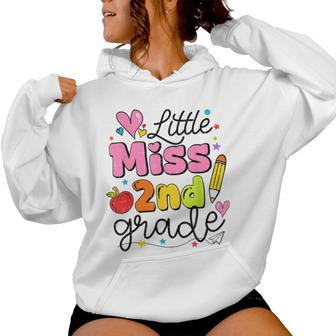 Little Miss 2Nd Grade Back To School Cute Second Grade Girls Women Hoodie - Thegiftio UK