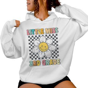 Little Miss 3Rd Grade Retro Groovy 3Rd Grade Back To School Women Hoodie - Thegiftio UK