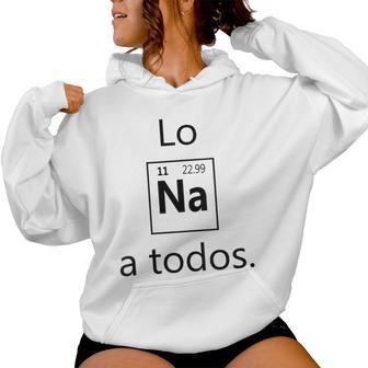 Losodio A Todos Los Odio A Todos Lo Na Juego Palabras Cuello Sudadera con capucha para mujer - Regaloses
