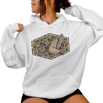 Mallard Duck Camouflage Hunting Season Women Hoodie - Thegiftio UK