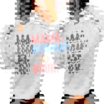 Mama Mommy Mom Bruh Baseball Vintage Mom Women Hoodie - Thegiftio