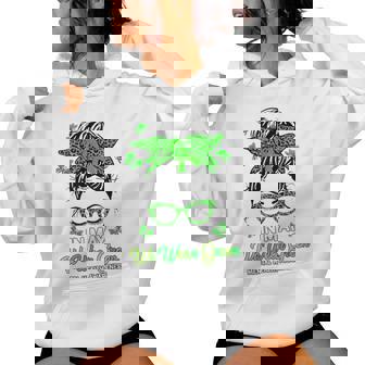 In May We Wear Green Messy Bun Mental Health Awareness Women Women Hoodie - Monsterry