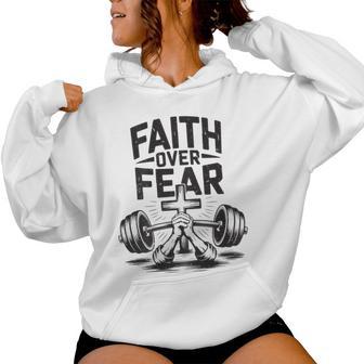 Men's Faith Over Fear Christian Workout Gym Jesus Graphic Women Hoodie - Thegiftio UK