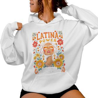 Mexican Woman Latina Power Flowers Pride Hispanic Heritage Women Hoodie - Thegiftio UK