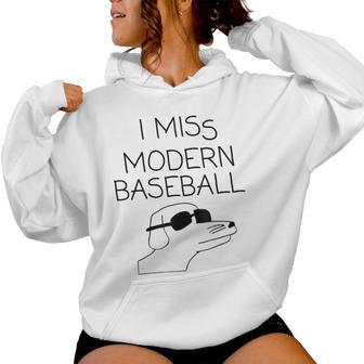 I Miss Modern Baseball Vintage Baseball Meme Women Hoodie - Thegiftio UK