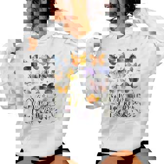 Mommy Mama バタフライ フローラル 夏 母の日 グラフィック ママ 長袖tシャツ レディースパーカー - Kawaiitshirt