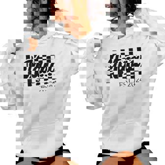 For New Mom Retro Checkered Mama Est 2024 Women Hoodie - Thegiftio