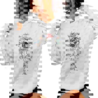 Œil Géométrique Avec Motif Floral Bohème Sweat à capuche femme - Cadeauxyz
