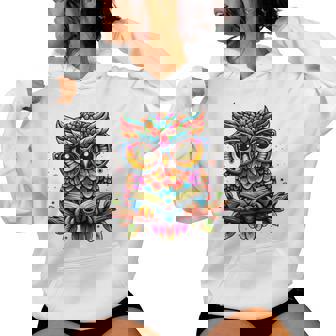 Owl With Glasses And Book Reading Women Hoodie | Seseable FR