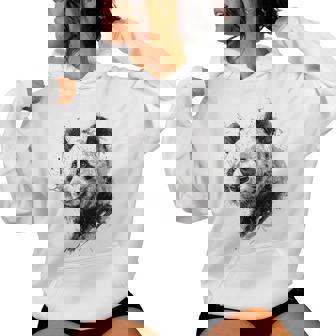 Panda Animal Abstracto Zoológico Dibujo Pintura Panda Sudadera con capucha para mujer - Regaloses