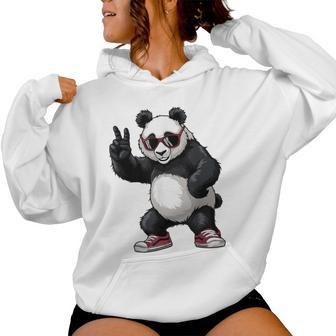 Panda Drôle Danse Rock Musique Dab Panda Pour Filles Enfants Garçons Sweat à capuche femme - Cadeauxyz