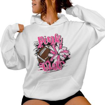 Pink Out Football Breast Cancer Awareness Cheer Mom Mama Women Hoodie - Thegiftio UK
