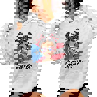 Puerto Rico Hispanic Heritage Messy Bun Puerto Rican Girls Women Hoodie - Monsterry