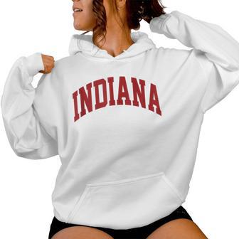 Retro Indiana Indiana Vintage Red Souvenir In Women Hoodie - Thegiftio UK