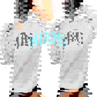 Retro Miami Miami Vintage Classic Orange Aqua Fl Women Hoodie | Seseable CA