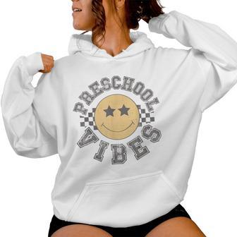 Retro Preschool Vibes Teacher Student 1St Day Back To School Women Hoodie - Thegiftio UK