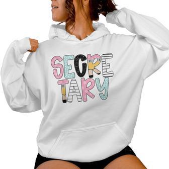 Retro Secretary Back To School Teacher Appreciation Women Hoodie - Thegiftio UK