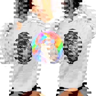 Santaclaus Rainbow 長袖tシャツ レディースパーカー - Kawaiitshirt