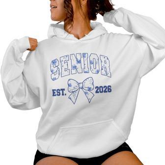 Senior Class Of 2026 Graduation Girly Floral Coquette Bow Women Hoodie - Thegiftio UK