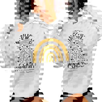 In September We Wear Gold Rainbow Childhood Cancer Awareness Women Hoodie - Thegiftio