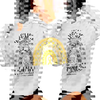 In September We Wear Gold Rainbow Childhood Cancer Awareness Women Hoodie | Mazezy