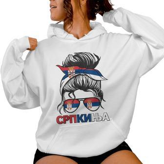 Serbia Flag Girls Serbian Women Hoodie - Thegiftio UK