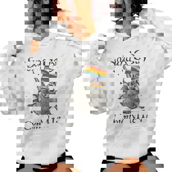 Sounds Gay Count Me In Racoon Rainbow Flag Lgbt Gay Pride Women Hoodie - Thegiftio