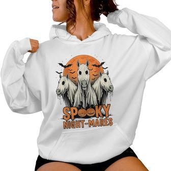 Spooky Night-Mares Halloween Horse Ghost Spooky Season Women Hoodie - Thegiftio UK
