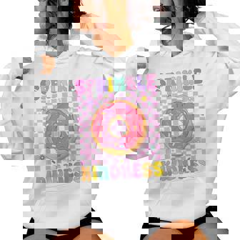 Sprinkle Kindness Groovy Donut Doughnut Lover Girls Women Women Hoodie | Mazezy