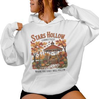 Stars Hollow Pumpkin Thanksgiving Autumn Fall Y'all Leaves Women Hoodie - Thegiftio UK
