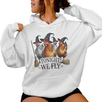 Tonight We Fly Witch Chicken Halloween Costume Women Hoodie - Monsterry