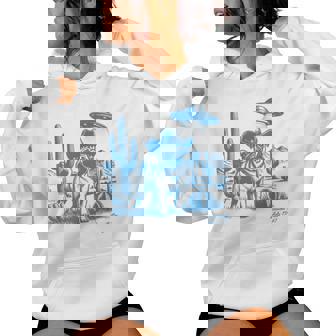 Ufo Western Pug Cowboy Cactus Desert Cowgirl Mom Dad Pet Women Hoodie - Thegiftio